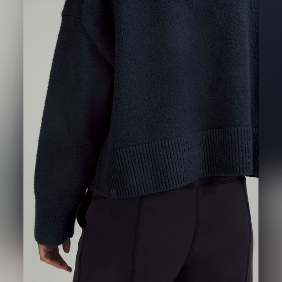 Lululemon Brushed Cotton Merino Blend Mockneck in True Navy - Picture 5 of 16